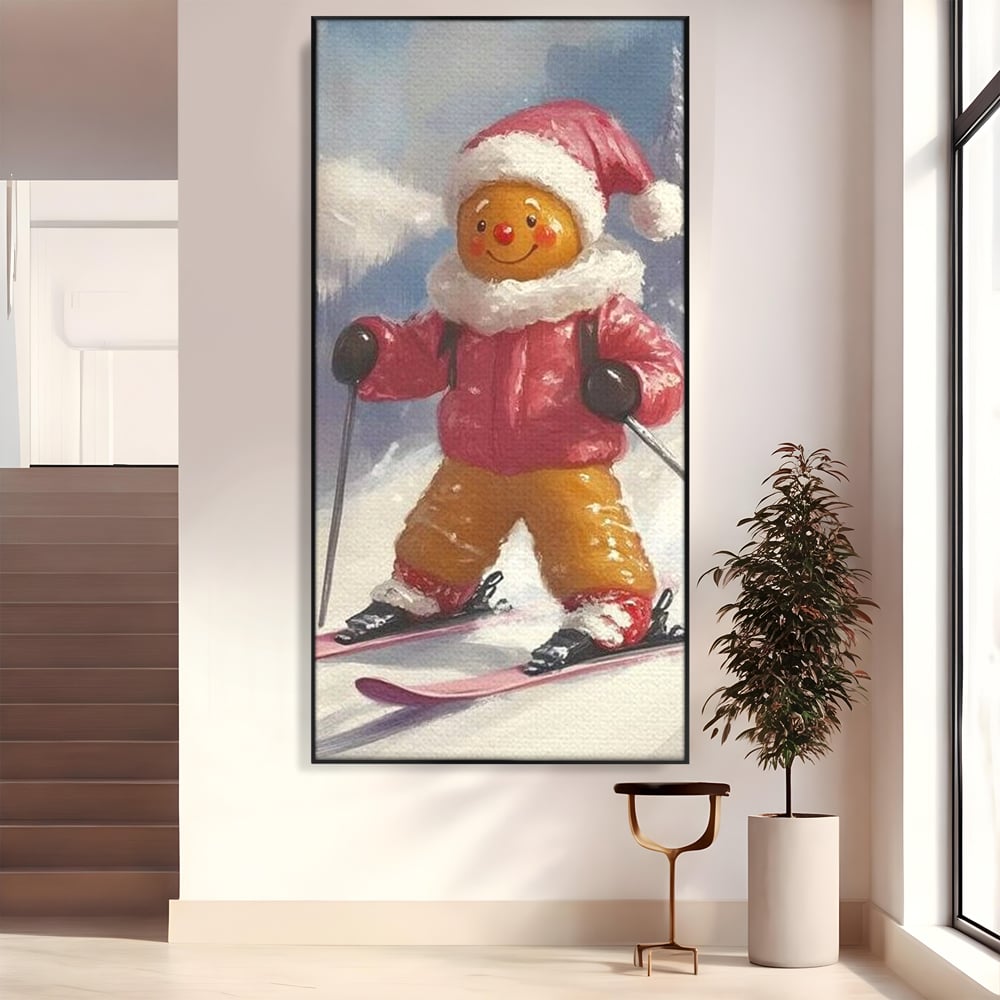Tablou canvas cu turtita dulce schioare, in rama de aluminiu negru
